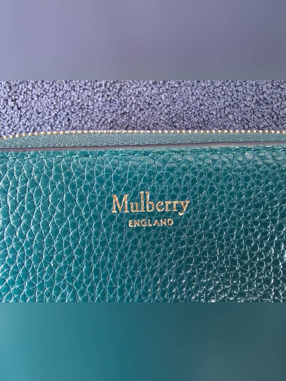 Mulberry Classic Small Zip Around Wallet In Mediterranean Blue/Green - Picture 2 of 7